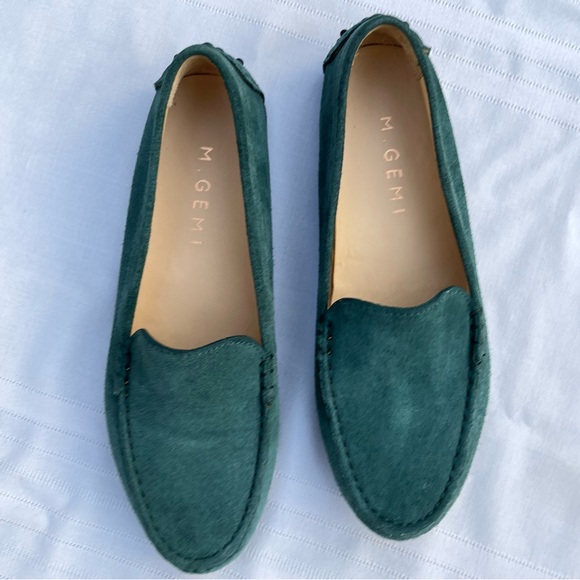 M. GEMI Felize green suede driving loafers size 36 - Picture 2 of 11
